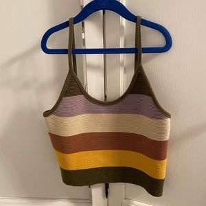 Dry Goods multi-colored striped crop top